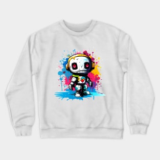 Cute cartoon Robot. Funny cyborg. Crewneck Sweatshirt